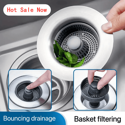MCOIKY® 3-in-1 Sink Drain Filter and Stopper Combo