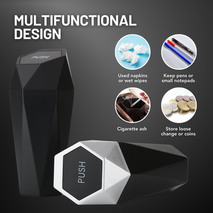 2025 Stylish Car Trash Can with Lid